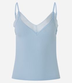 Blusa de Pijama Seamless com Rendinha