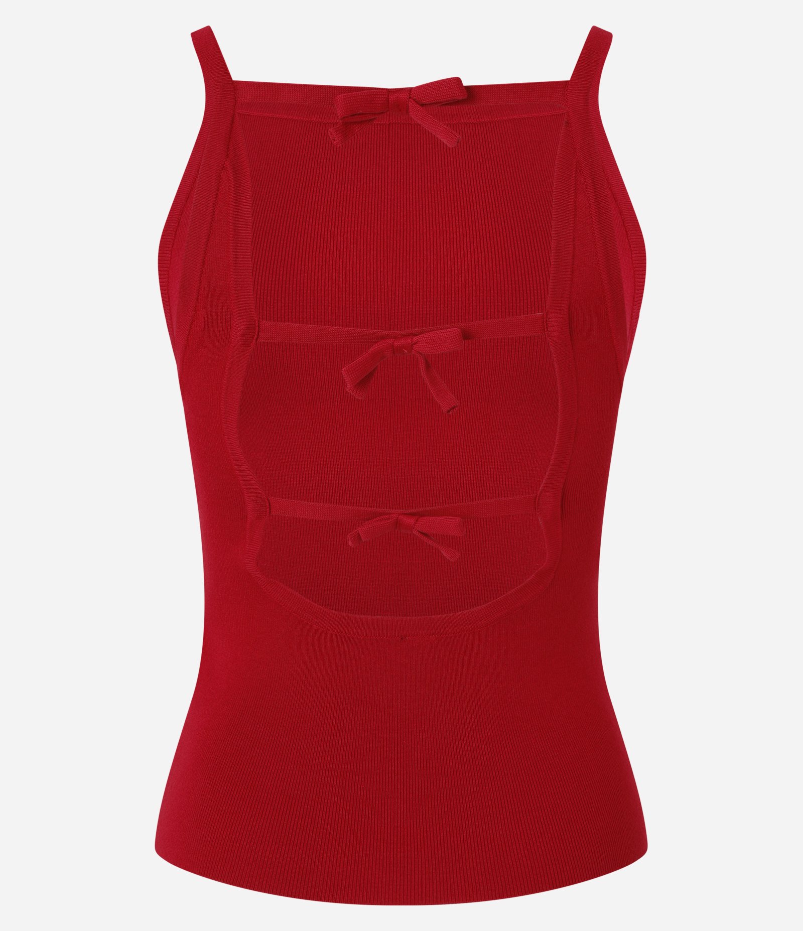 Blusa em Tricô com Lacinhos nas Costas Vermelho 8