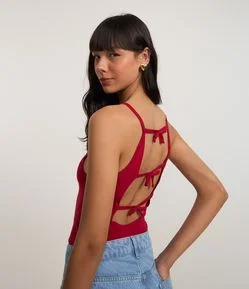 Blusa em Tricô com Lacinhos nas Costas