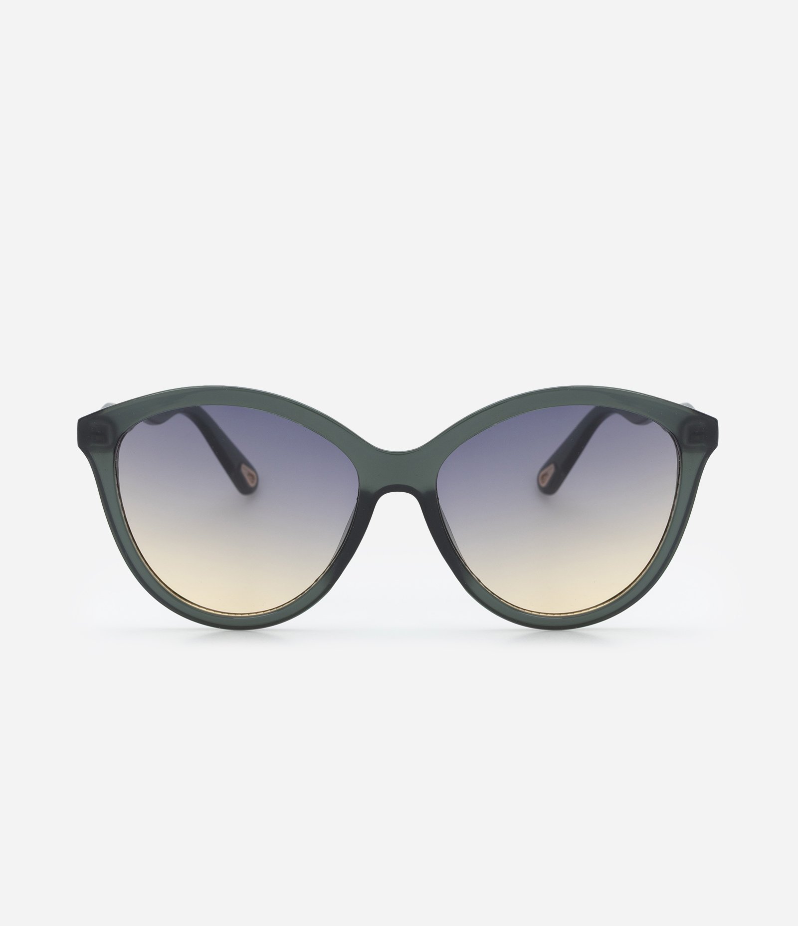 Óculos de Sol Redondo com Haste Ondulada Verde 2