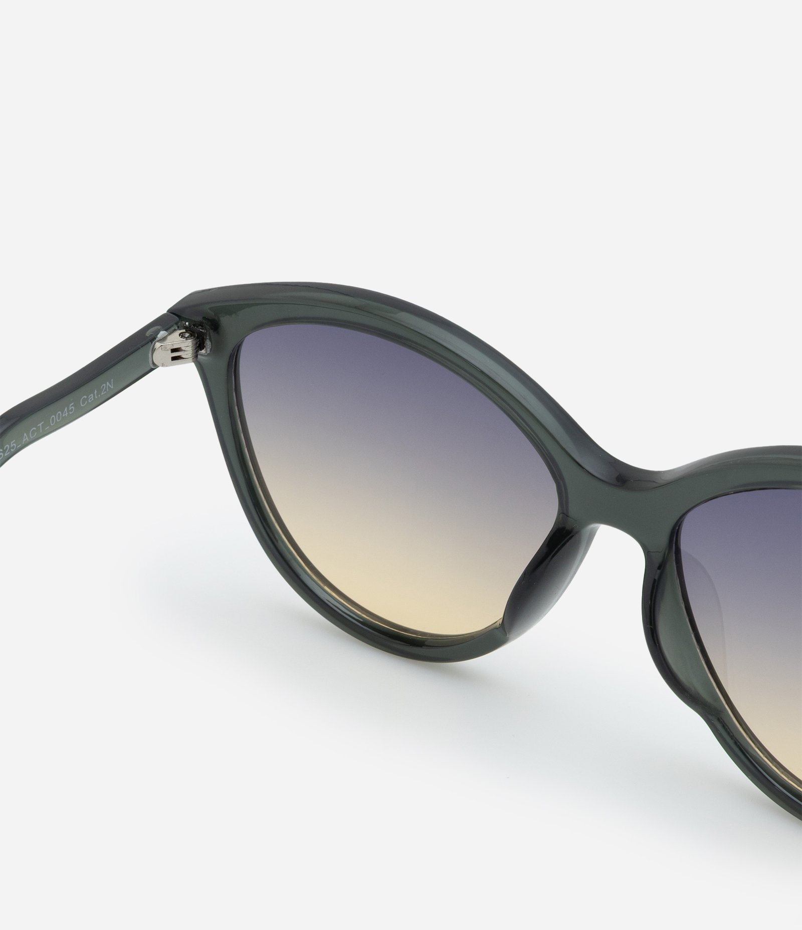 Óculos de Sol Redondo com Haste Ondulada Verde 3