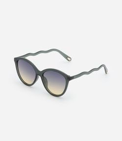 Óculos de Sol Redondo com Haste Ondulada