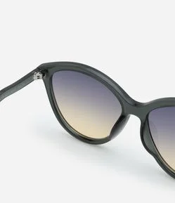 Óculos de Sol Redondo com Haste Ondulada