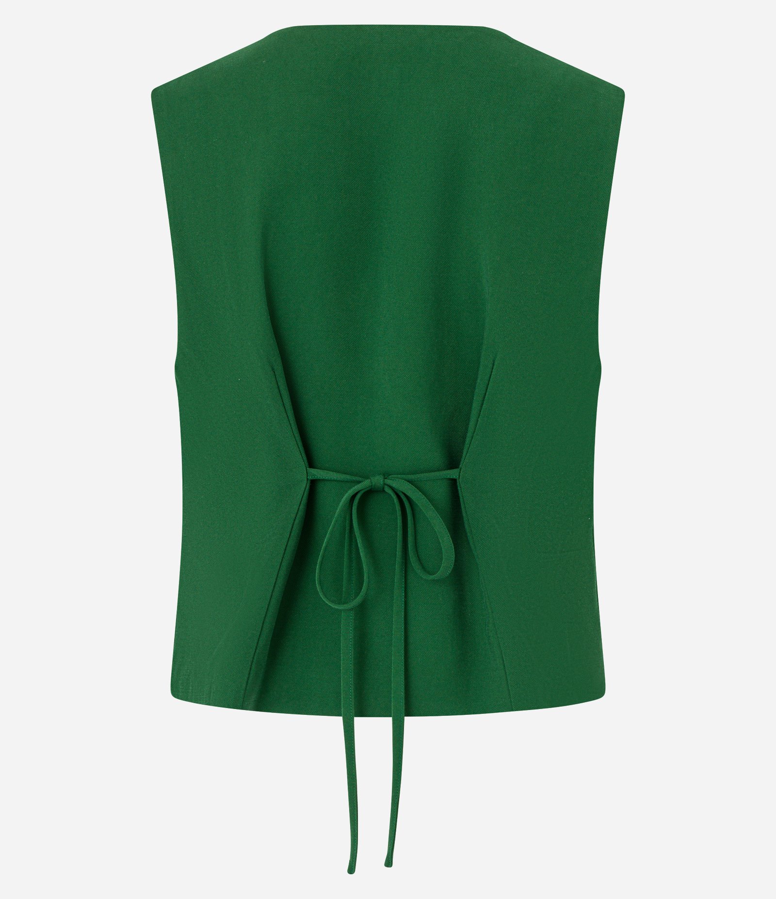 Colete Curto Alfaiatado com Amarração nas Costas e Transpasse Frontal Verde 8