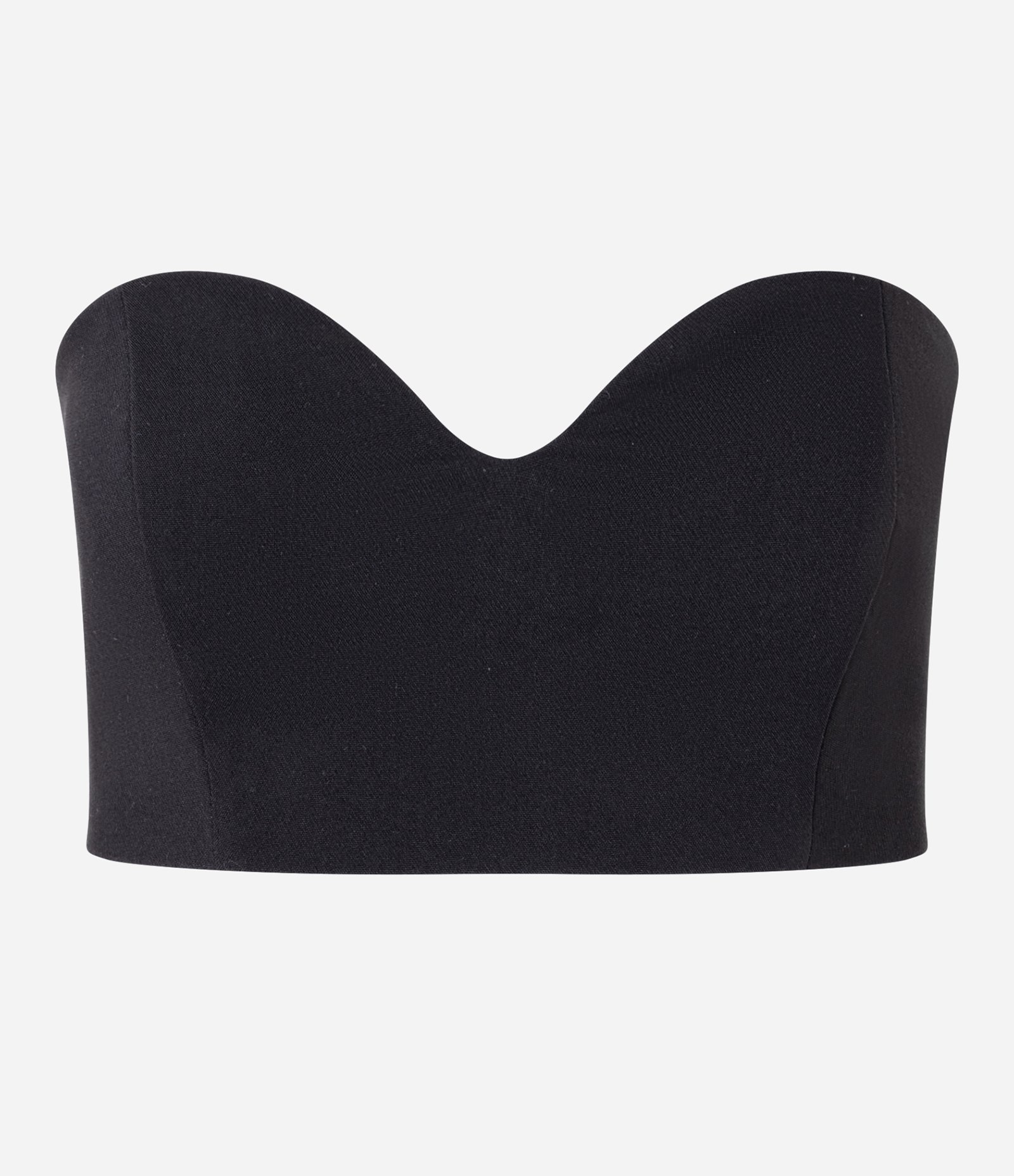 Blusa Super Cropped em Alfaiataria com Decote Coração Preto 5