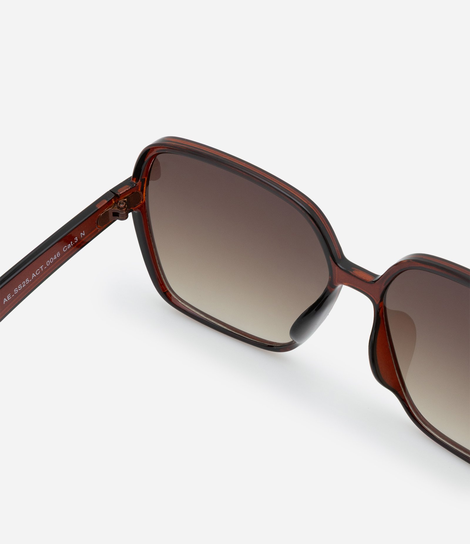 Óculos Quadrado com Lente Degradê e Haste Metalizada Marrom 3
