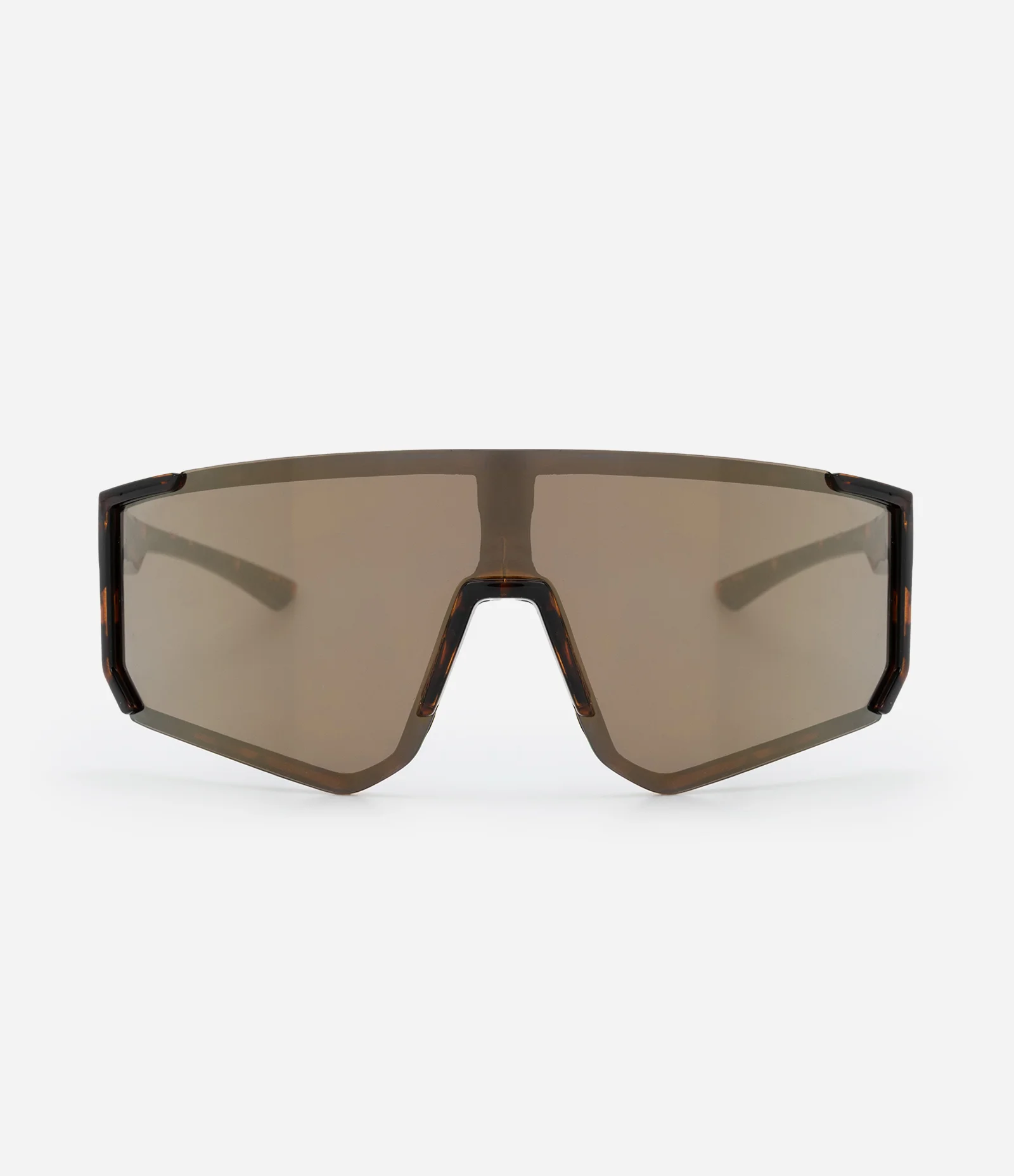 Óculos de Sol Máscara Esportivo em Hastes Tartaruga com Lente Espelhada Marrom 2