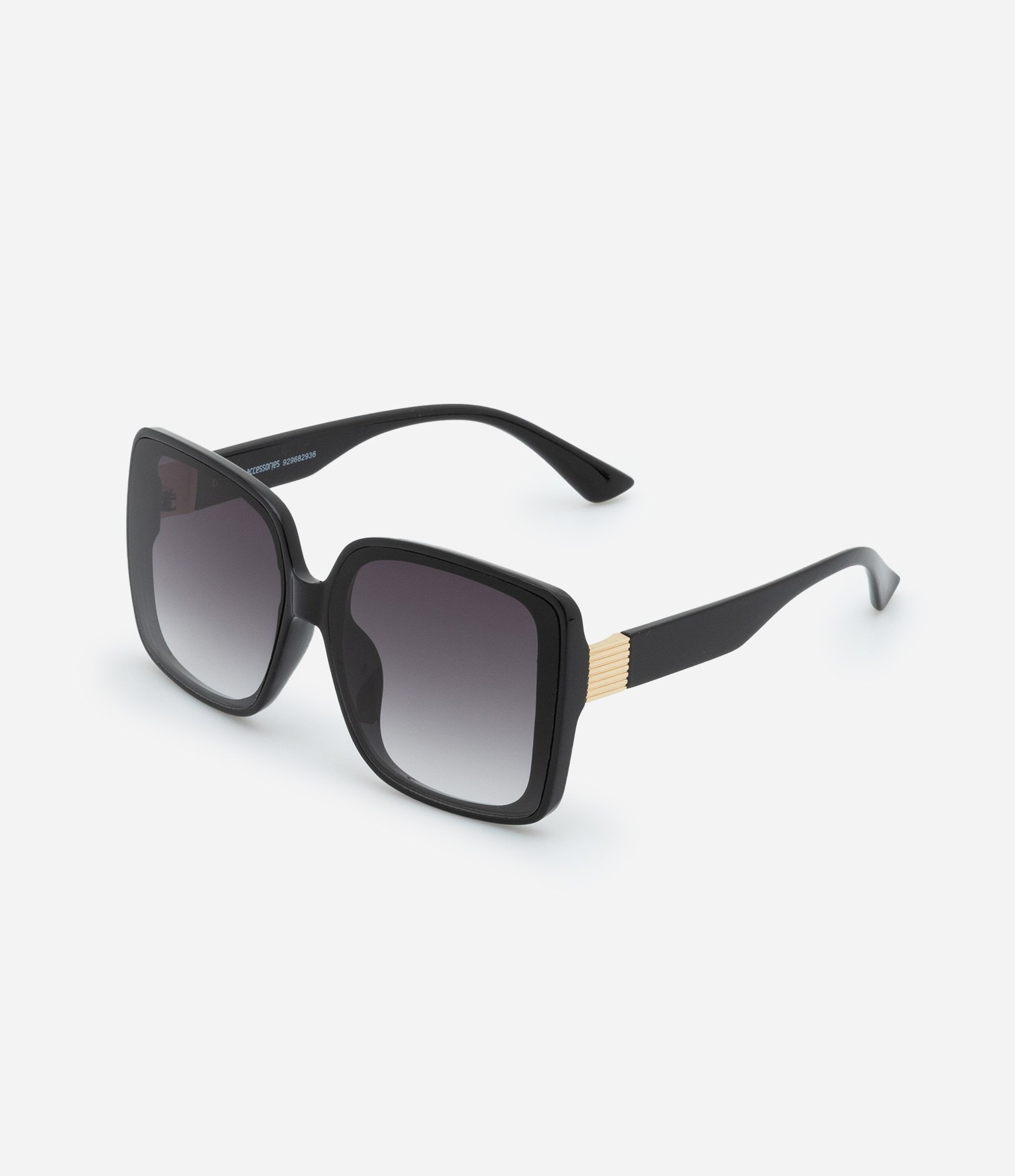 Óculos de Sol Quadrado com Detalhes de Metal Preto 2