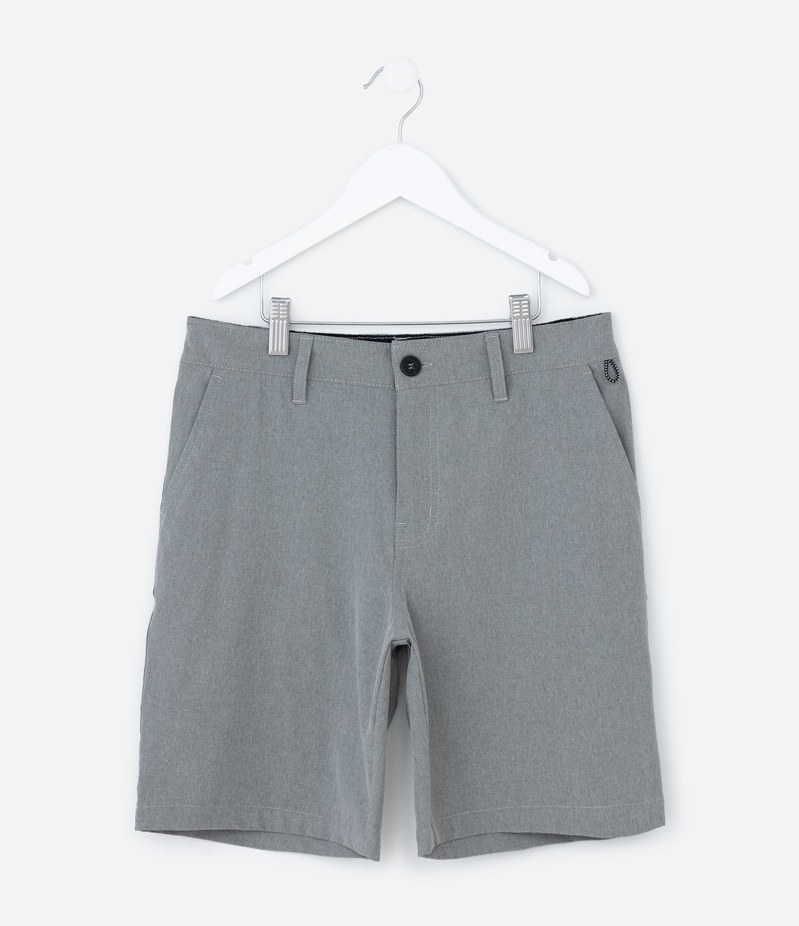 Bermuda Infantil em Microfibra com Bolsinhos - Tam 5 a 14 Anos Cinza 1