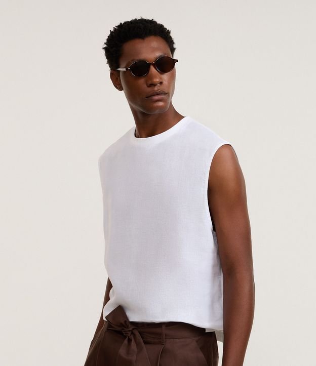 Regata com Frente em Linho e Costas em Malhão