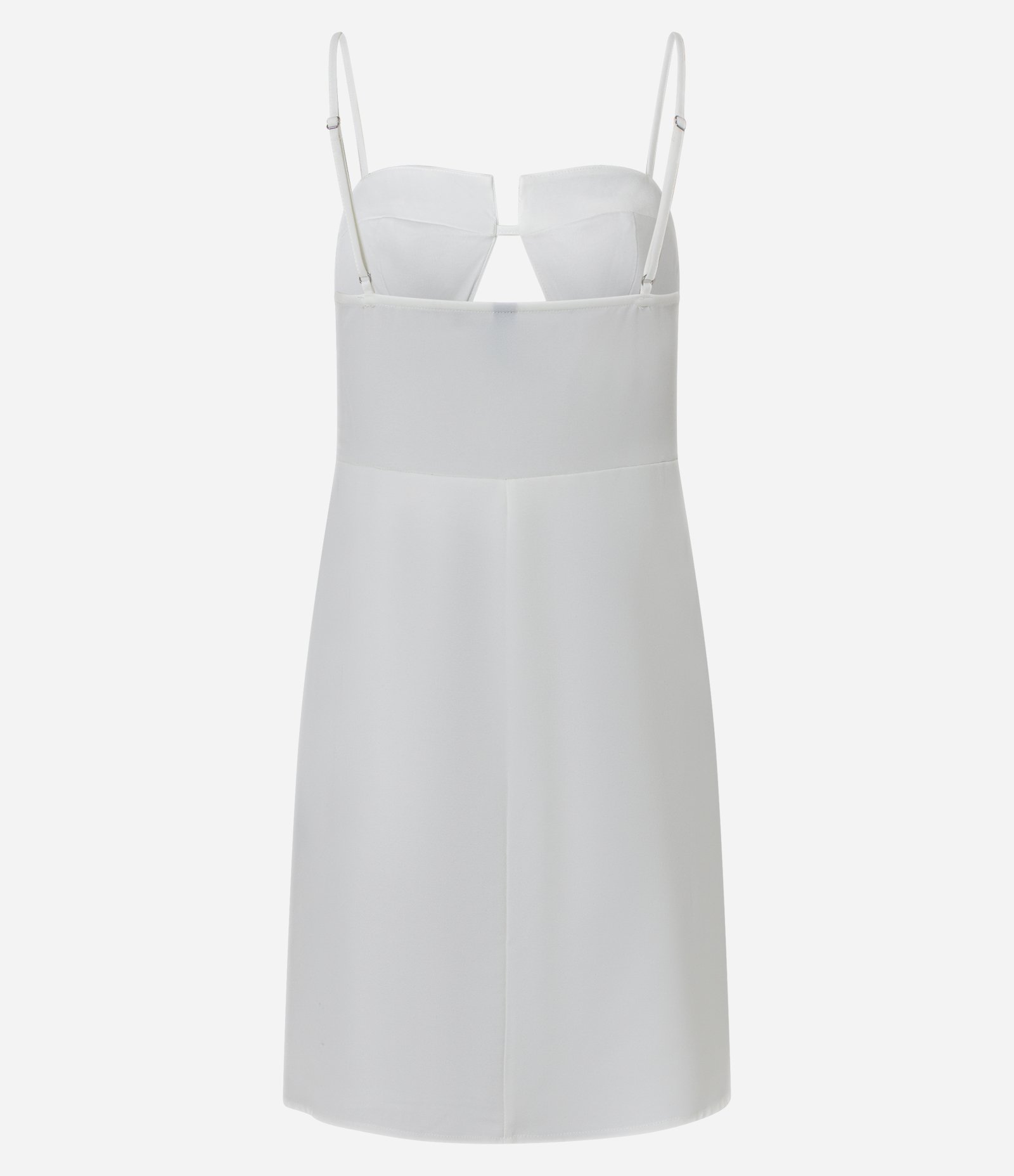 Vestido Curto Alfaiatado em Viscose com Decote Coração Off White 2