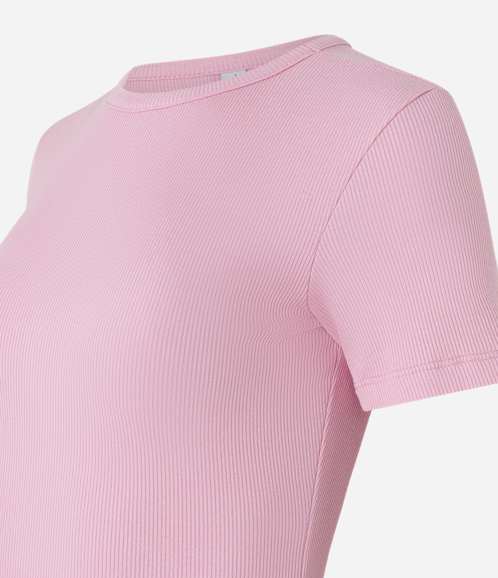 Blusa Básica Texturizada em Viscose com Acabamento Frufru Rosa 5