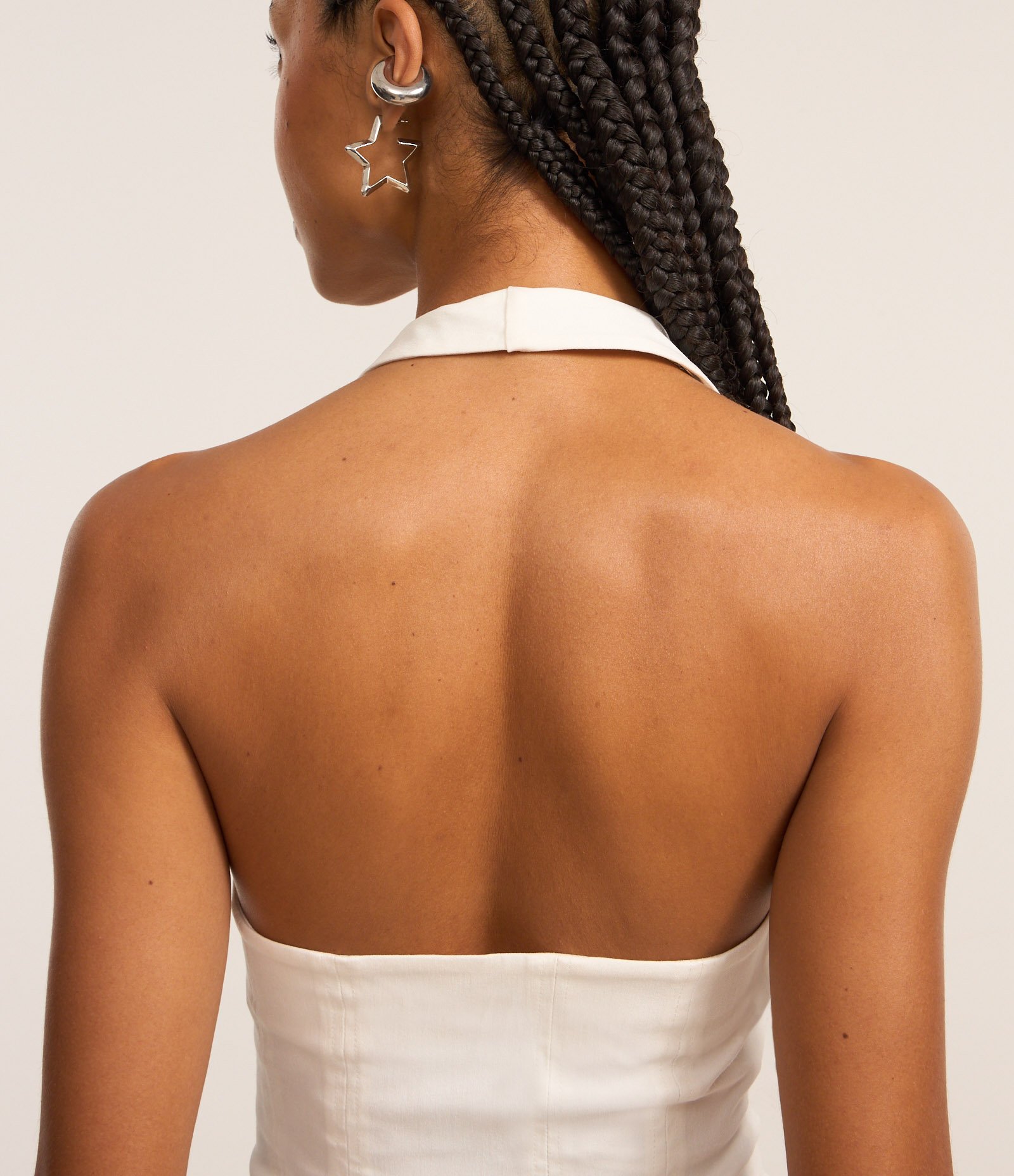 Blusa Cropped em Bengaline Frente Única Branco 5