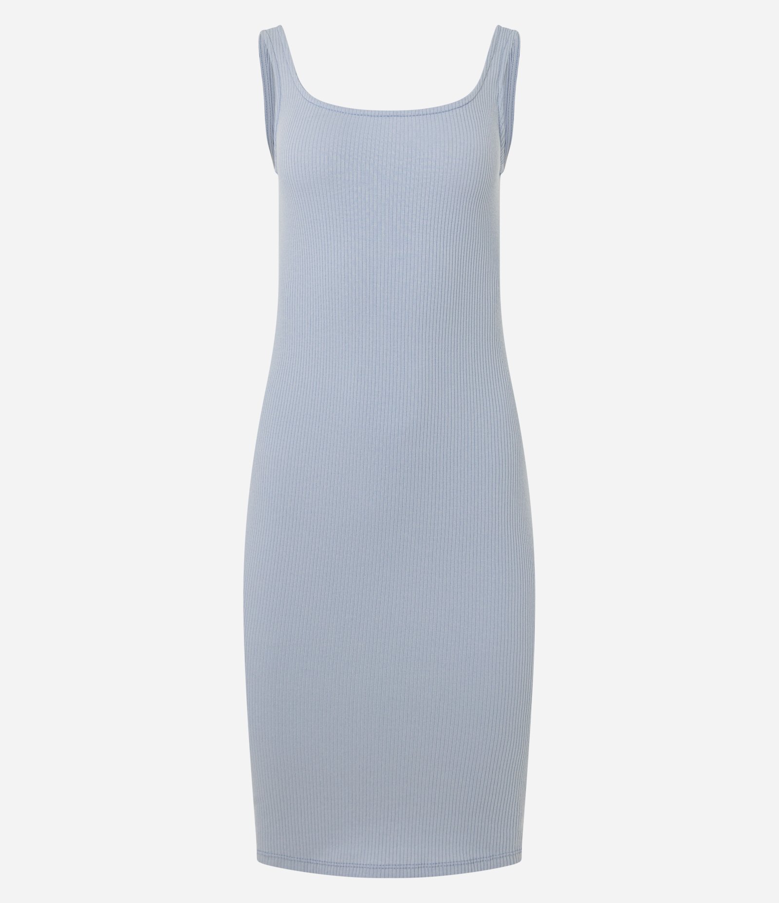 Vestido Midi Básico com Decote Quadrado Azul 5