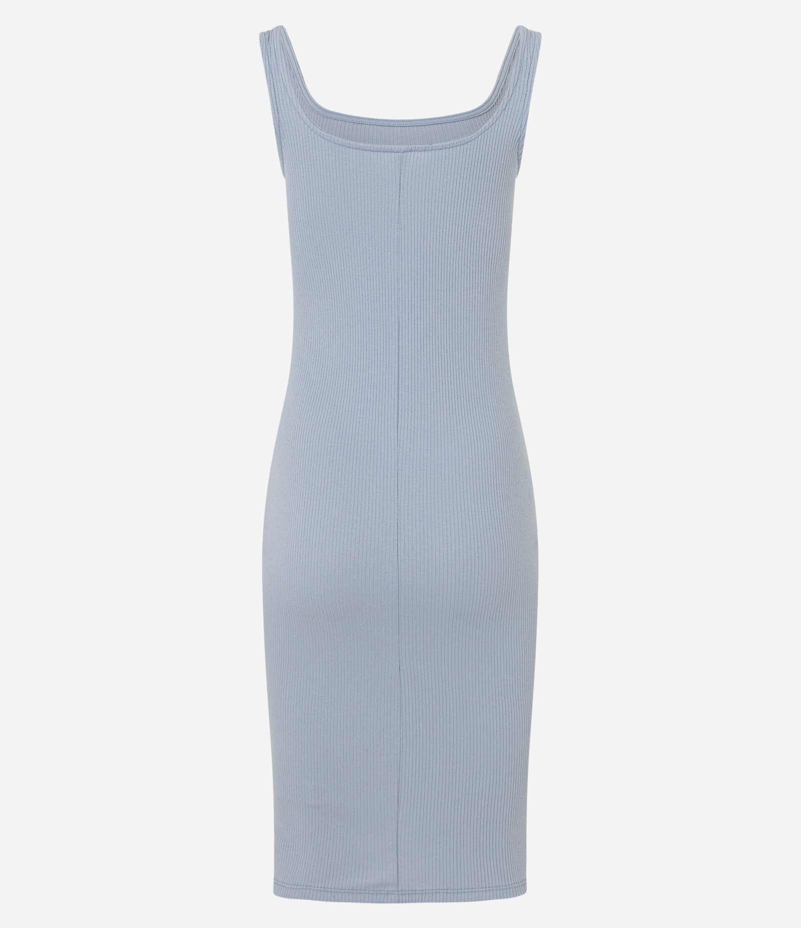 Vestido Midi Básico com Decote Quadrado Azul 7