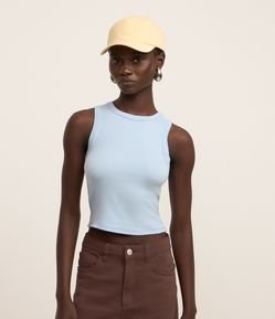 Regata Cropped Básica em Ribana Canelada