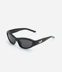 Óculos Gateado com Estrela Metalizada na Haste