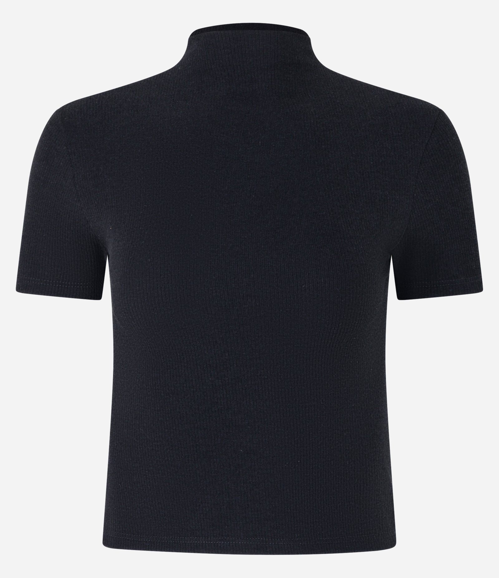 Blusa Básica Texturizada em Viscose com Golinha Alta Preto 5