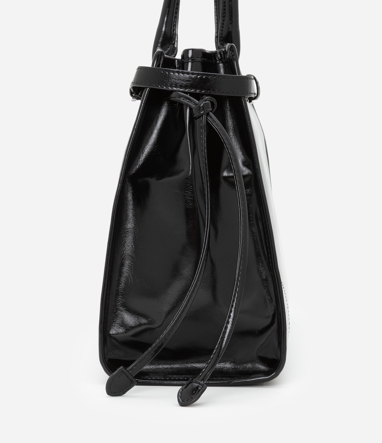 Bolsa Satchel Grande com Detalhe Cintado Preto 6