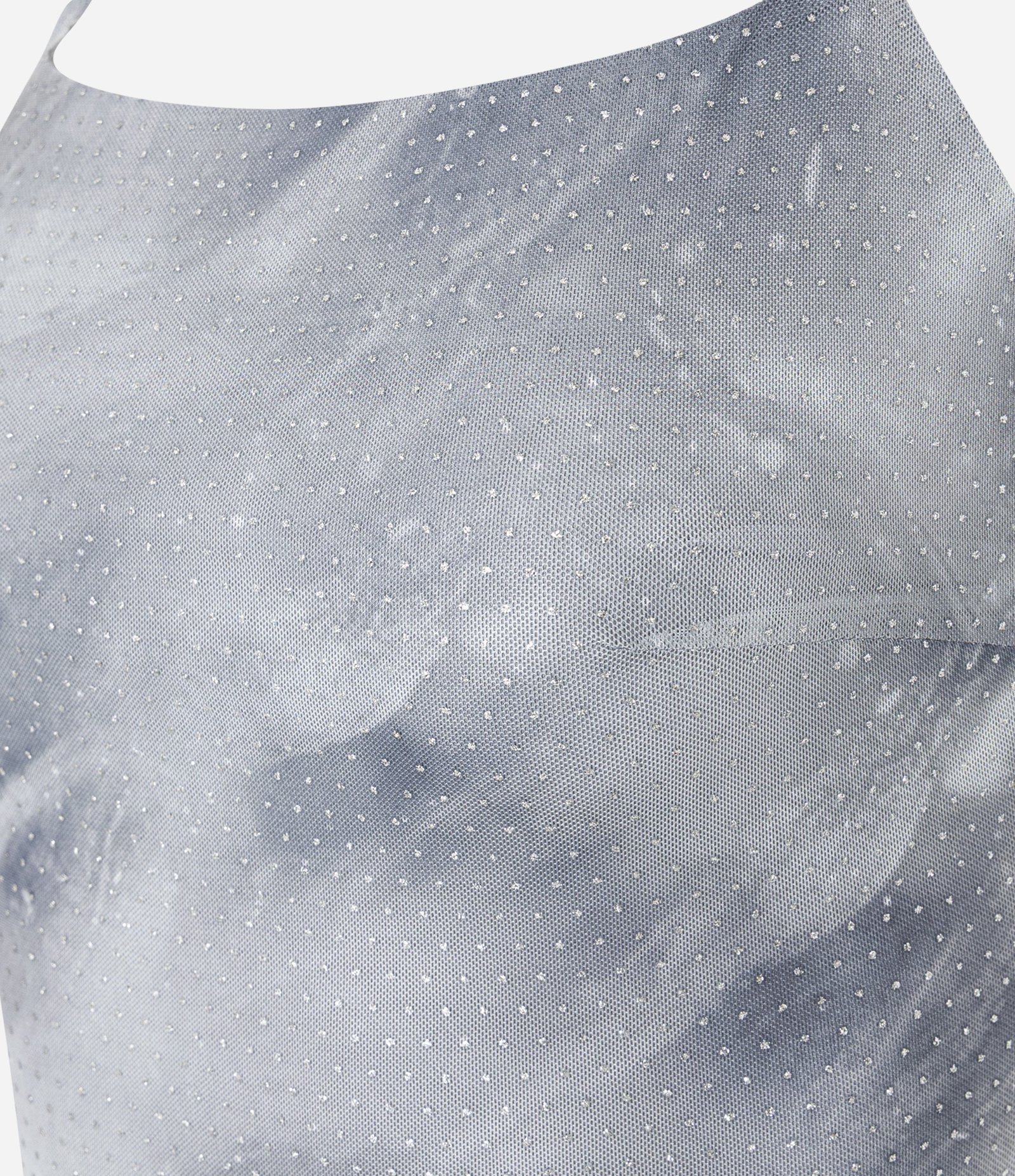 Vestido Midi em Tule com Estampa Abstrata e Glitter Flocado Cinza 6