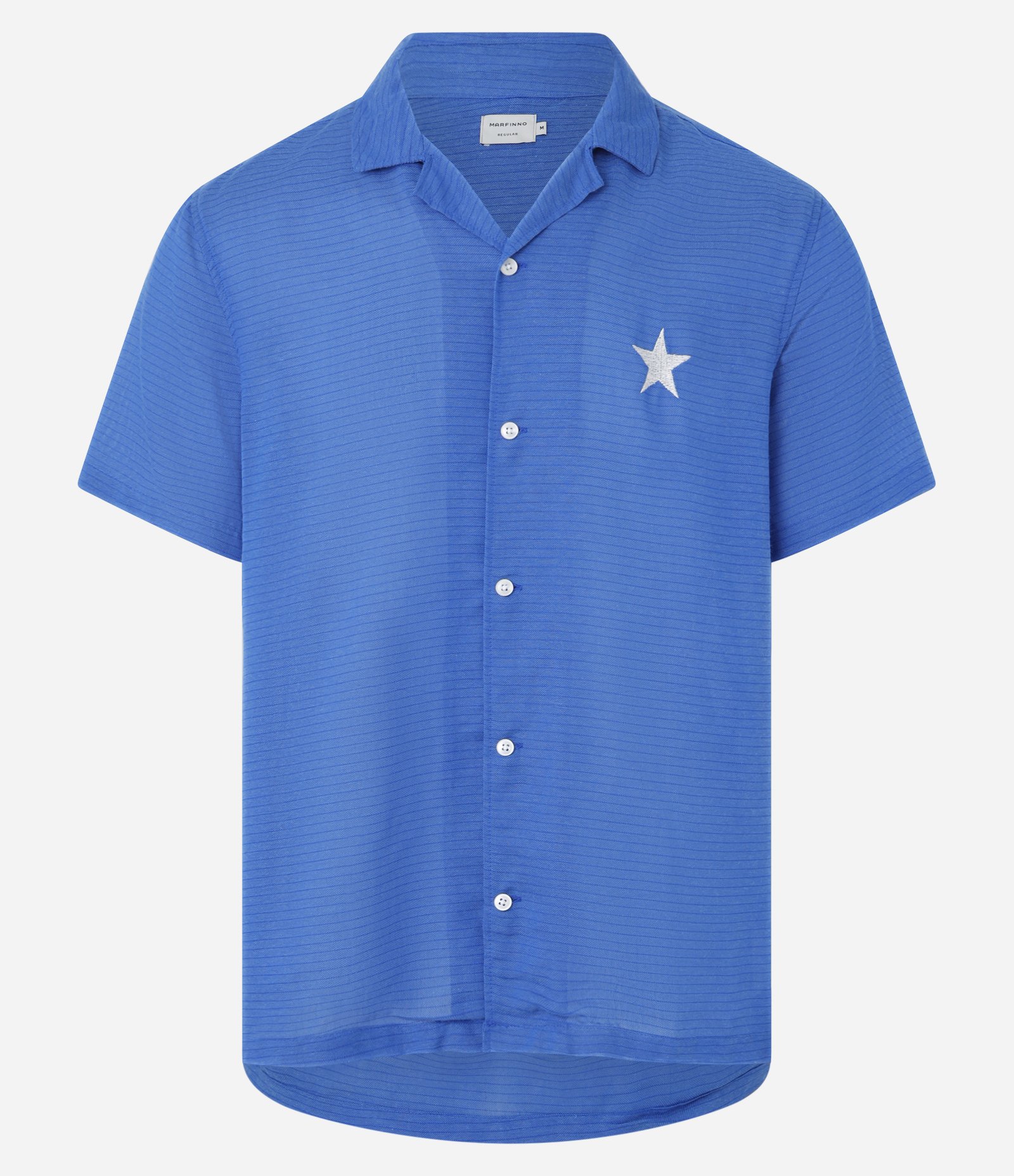 Camisa em Viscolinho com Bordado de Estrela Azul 1