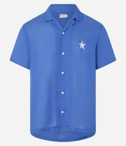 Camisa em Viscolinho com Bordado de Estrela do Boi Caprichoso Parintins