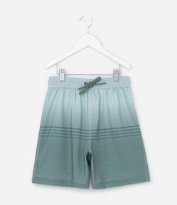 Bermuda Infantil de Banho com Blocos Degradês e  Listras - Tam 5 a 14 Anos