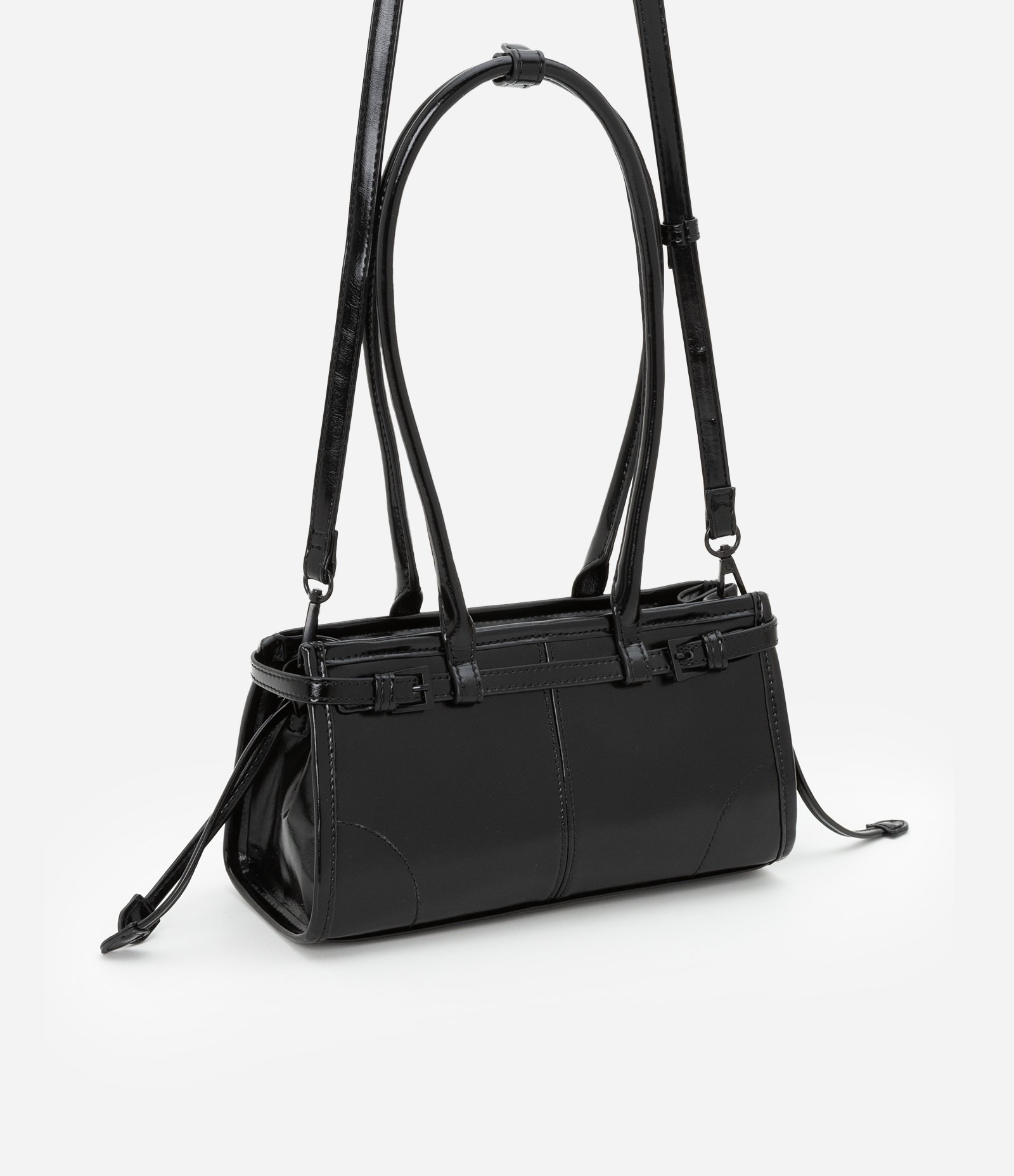 Bolsa Mini Satchel com Detalhe Cintado Preto 1