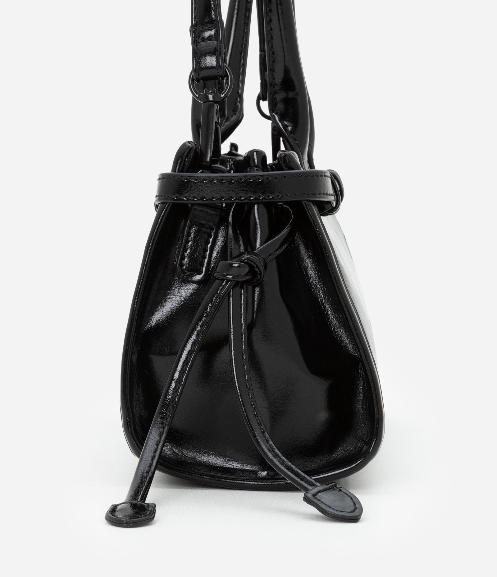 Bolsa Mini Satchel com Detalhe Cintado Preto 2