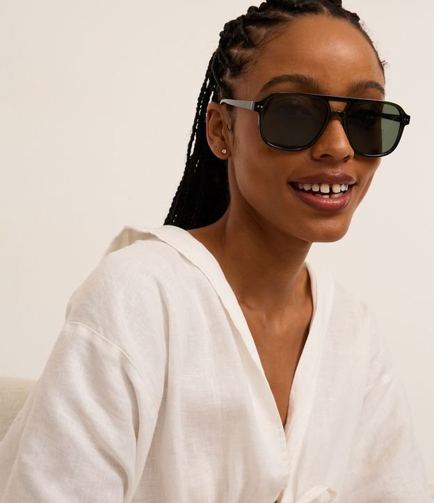 Óculos Aviador com Ponte Dupla