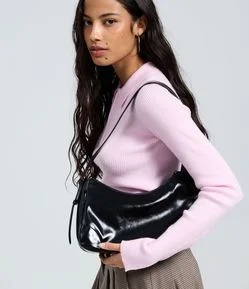 Bolsa Shoulder Média com Detalhe de Cinto Lateral