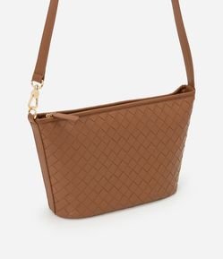 Bolsa Transversal em PU com Textura Tressê