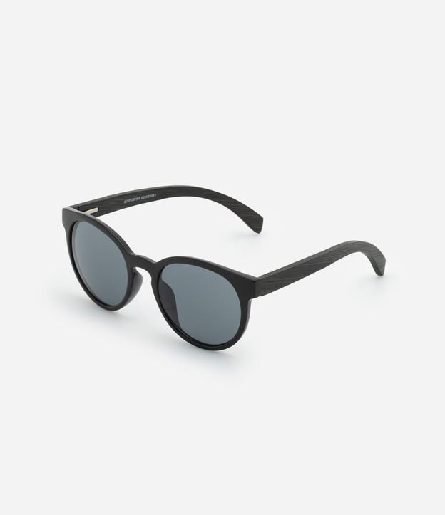 Óculos de Sol Redondo com Hastes de Madeira