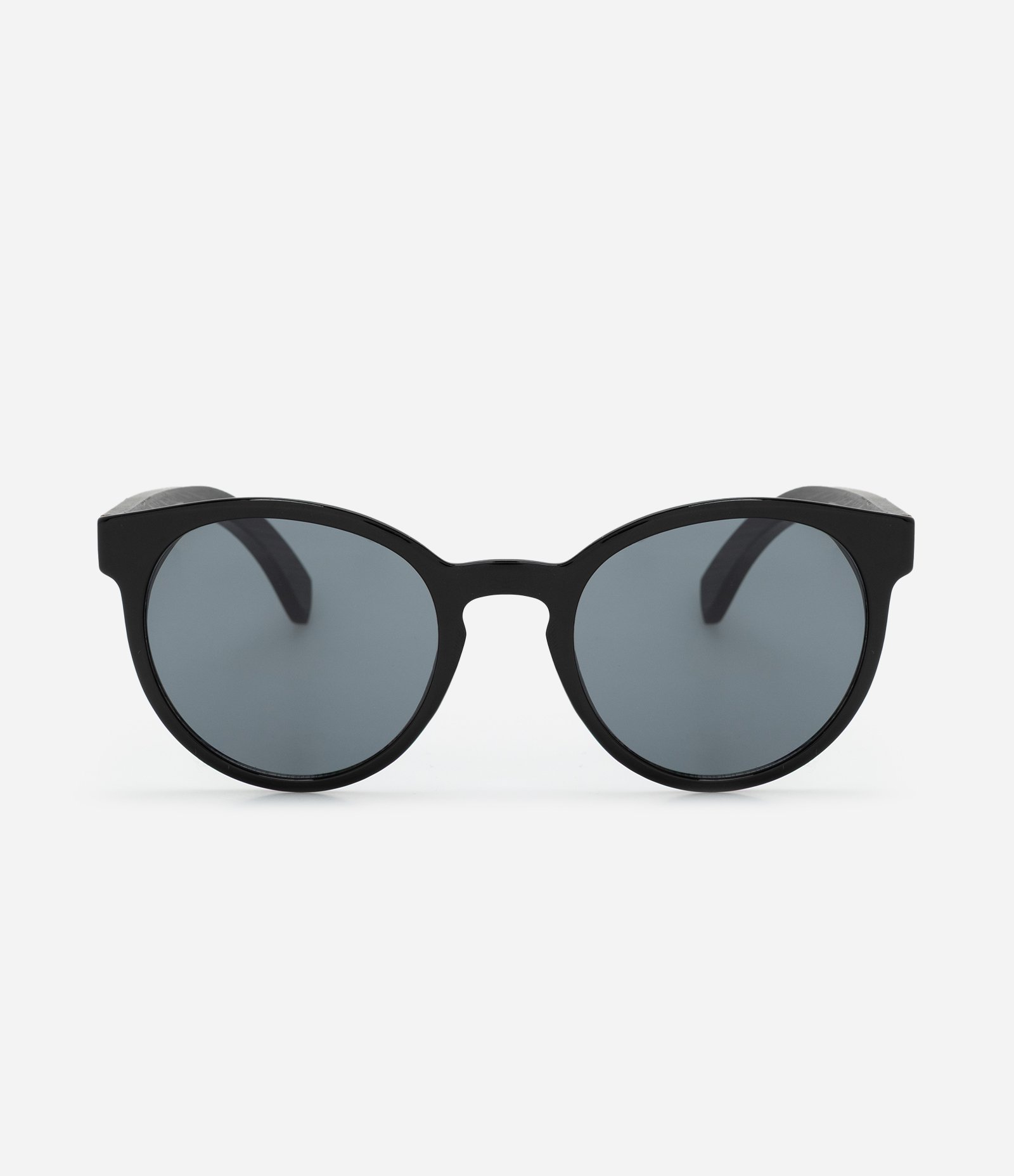 Óculos de Sol Redondo com Hastes de Madeira Preto 3