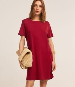 Vestido T-shirt Curto em Viscose com Bolsos Laterais