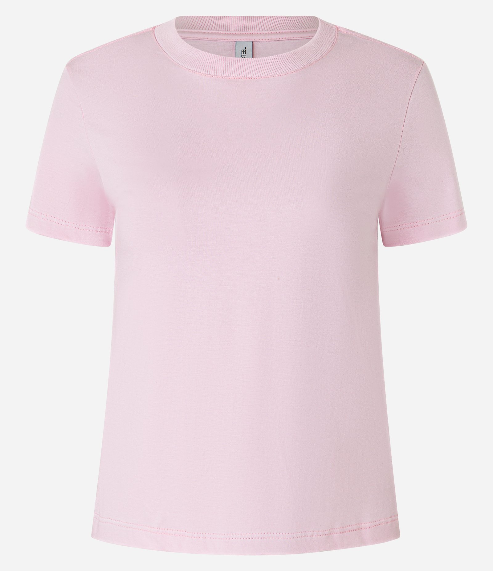 Camiseta Regular Básica em Algodão Rosa Claro 5