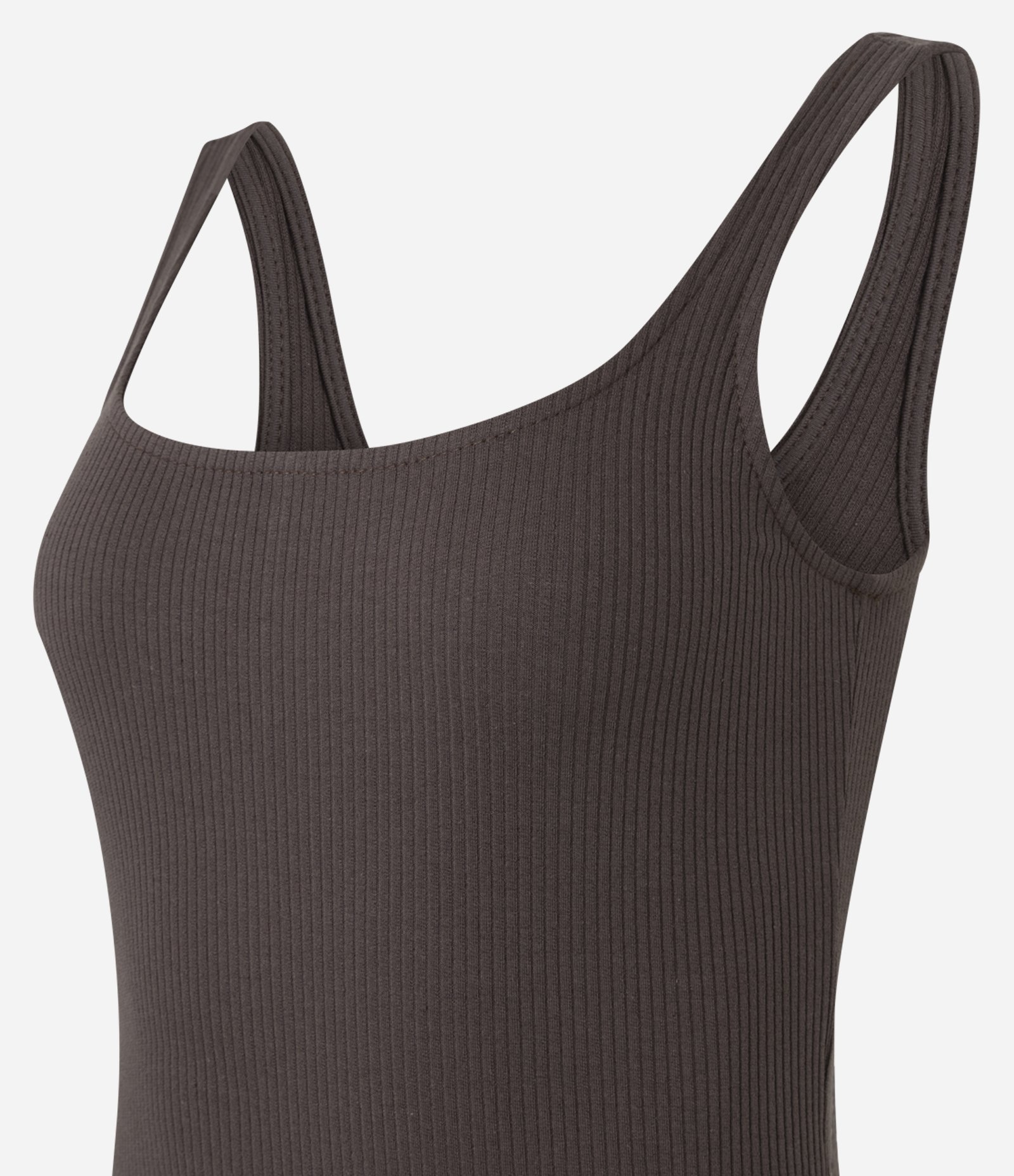 Vestido Midi Básico com Decote Quadrado Marrom 5