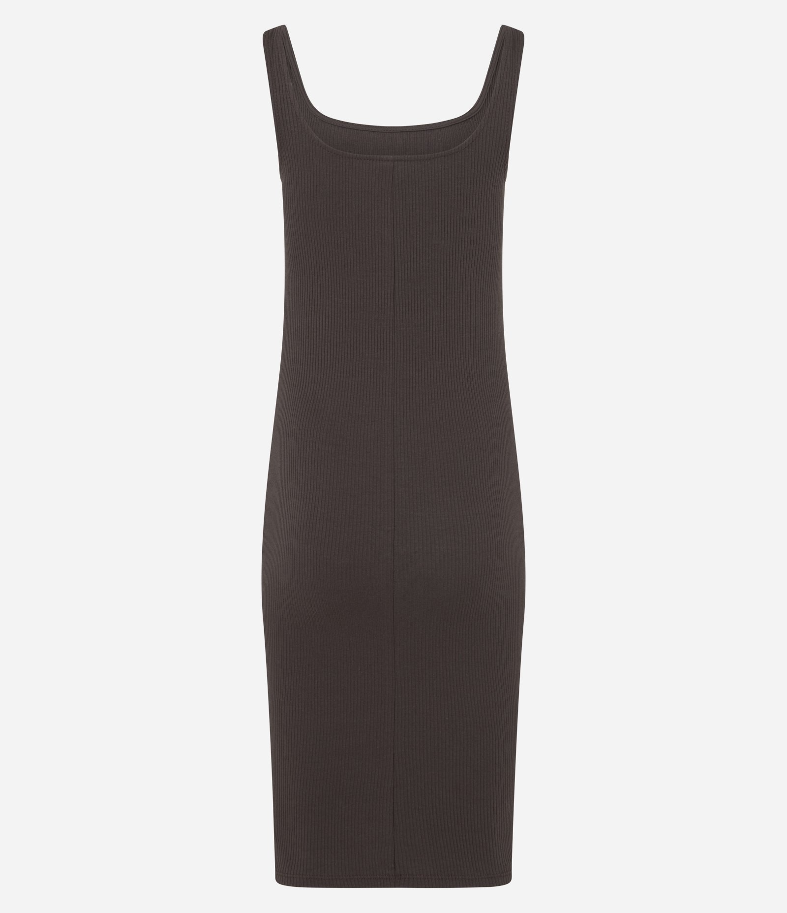 Vestido Midi Básico com Decote Quadrado Marrom 6