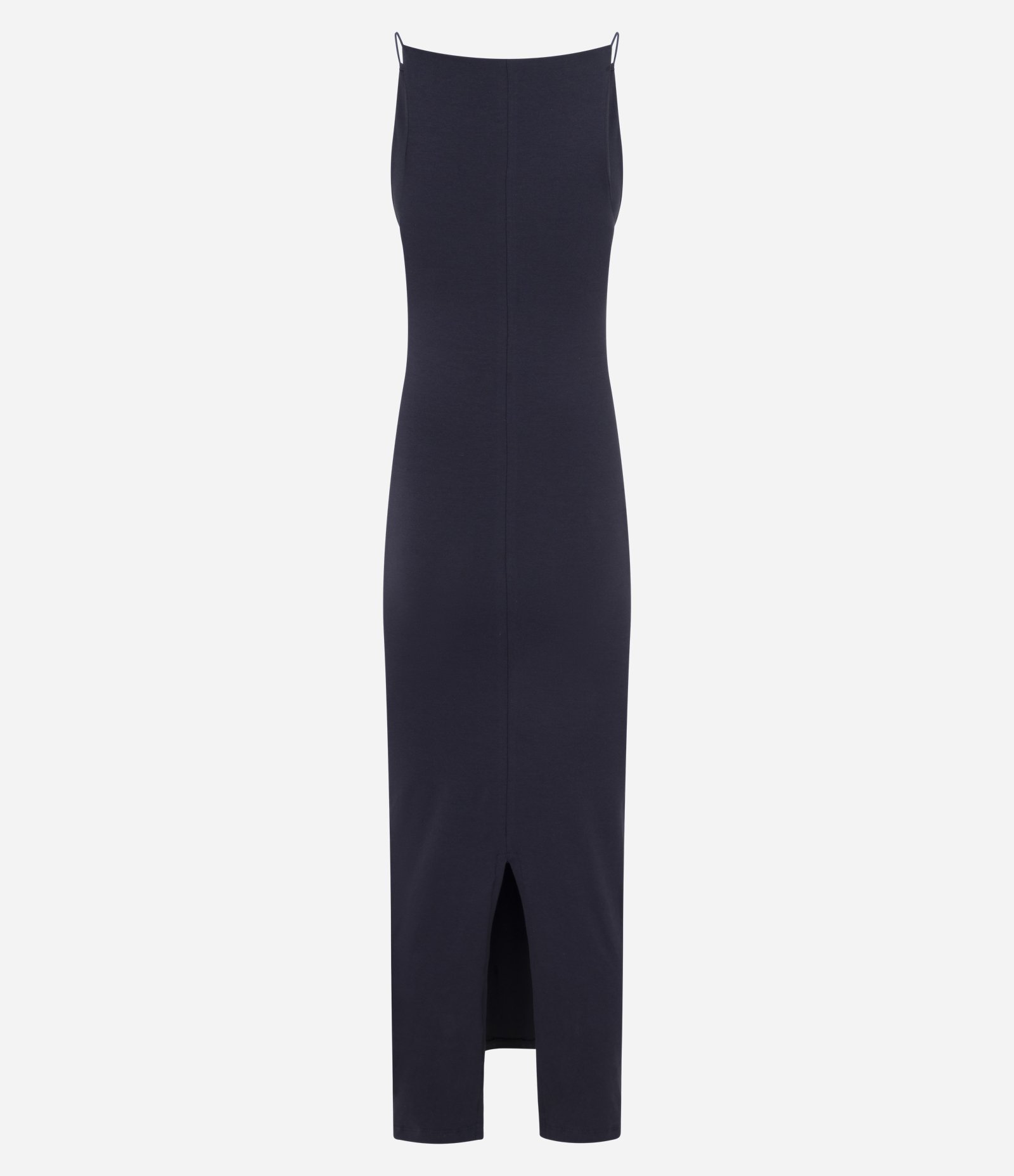 Vestido Midi com Alças Finas e Fenda Azul Marinho 6