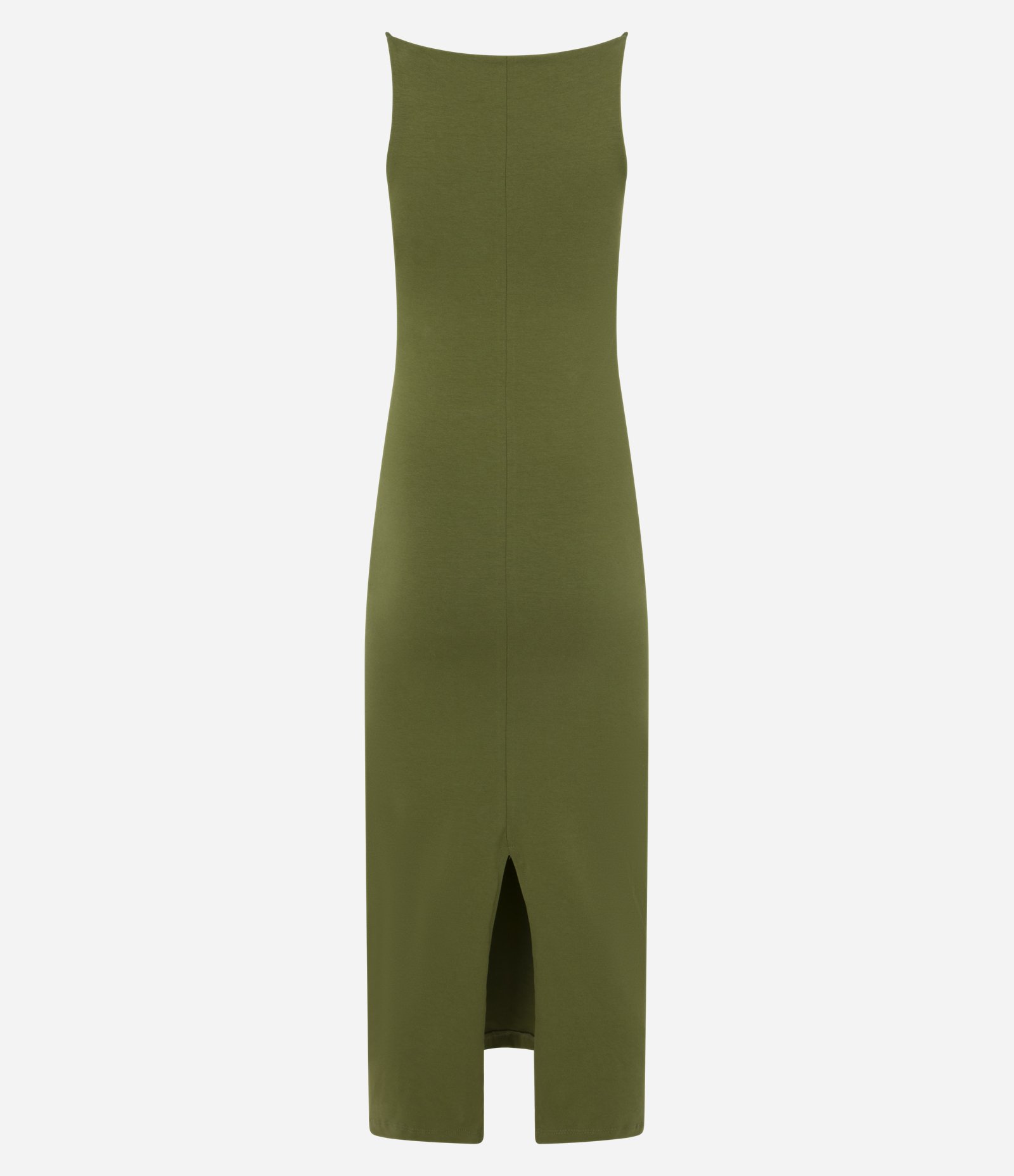 Vestido Midi com Alças Finas e Fenda Verde Claro 8