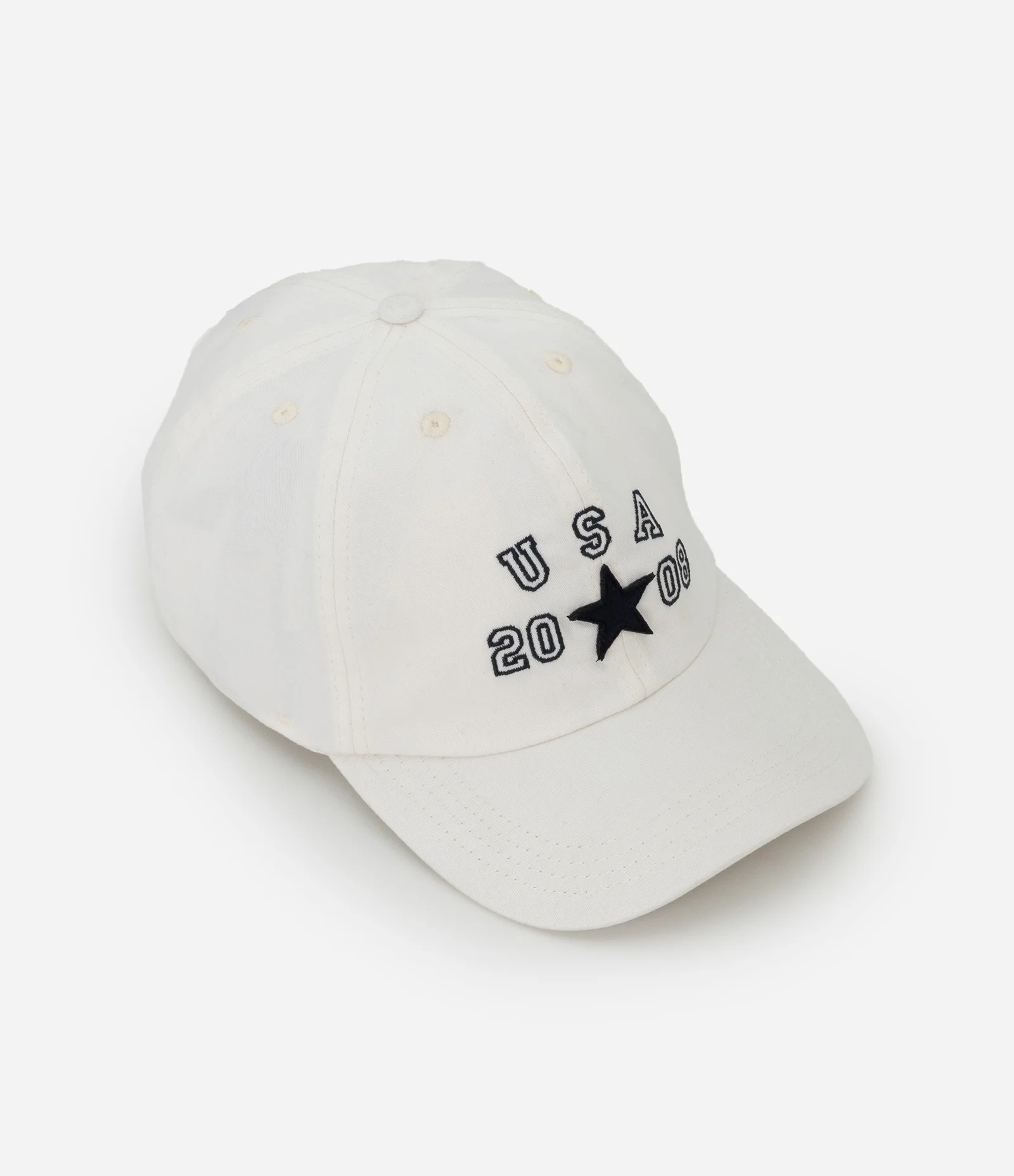Boné Aba Curva em Sarja com Bordado USA 2008 Off White 2