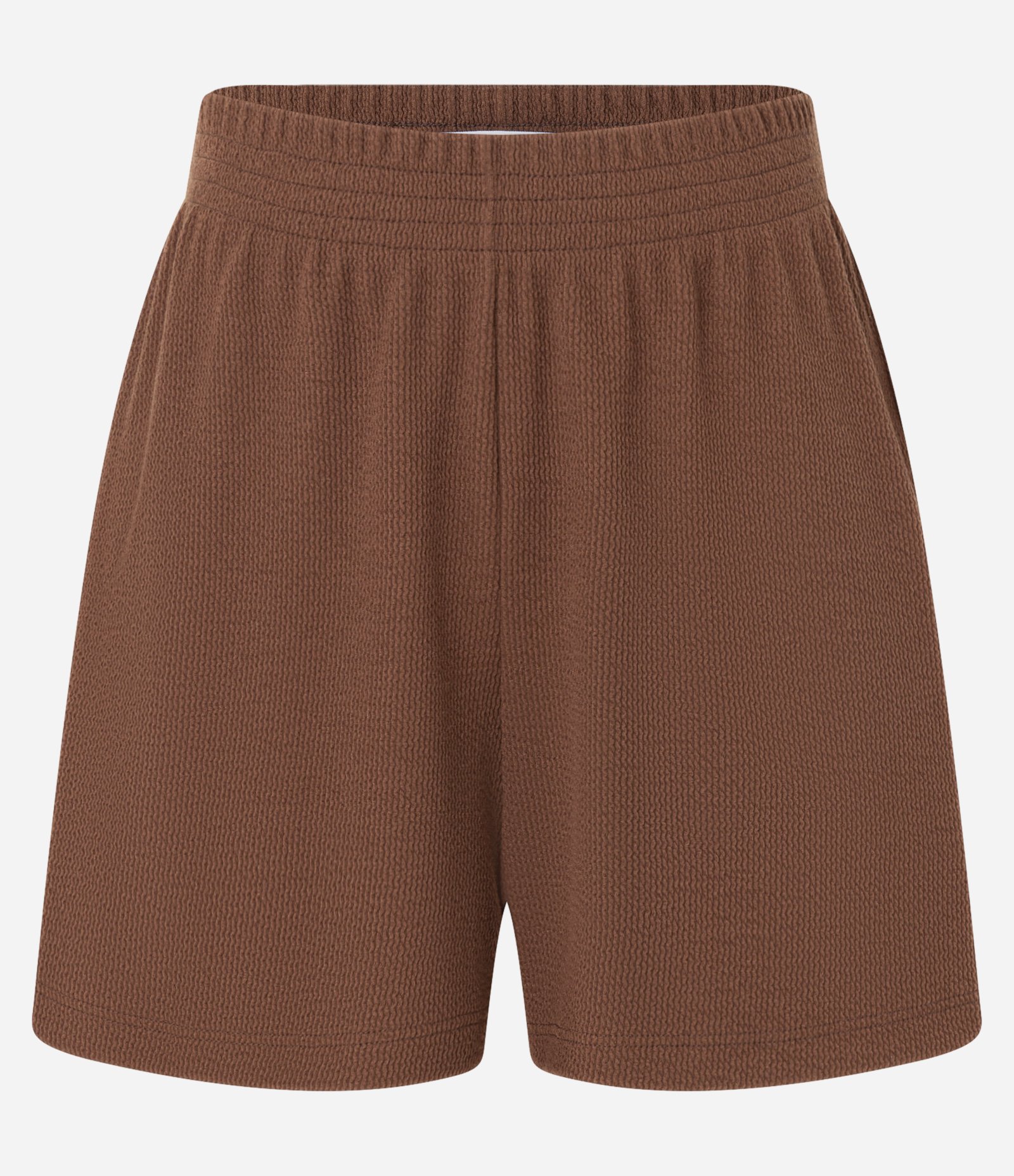 Short em Ribana com Bolsos Laterais Marrom 5