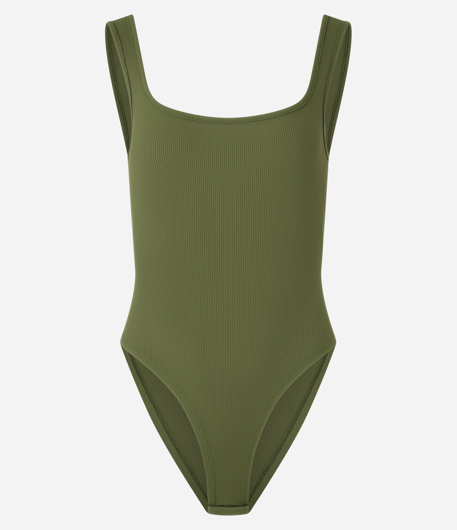 Body Básico em Ribana com Decote Quadrado Verde 6