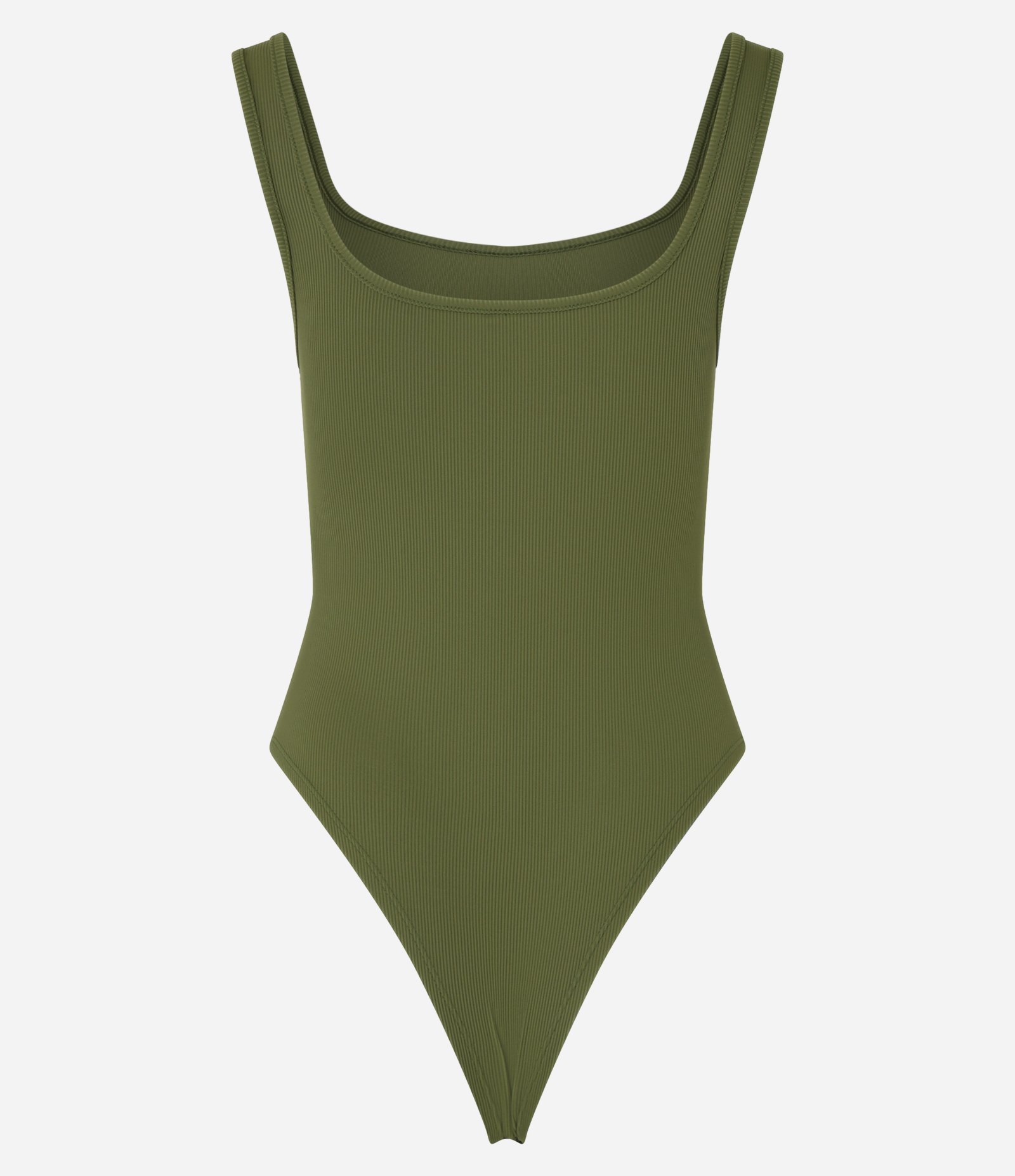 Body Básico em Ribana com Decote Quadrado Verde 8