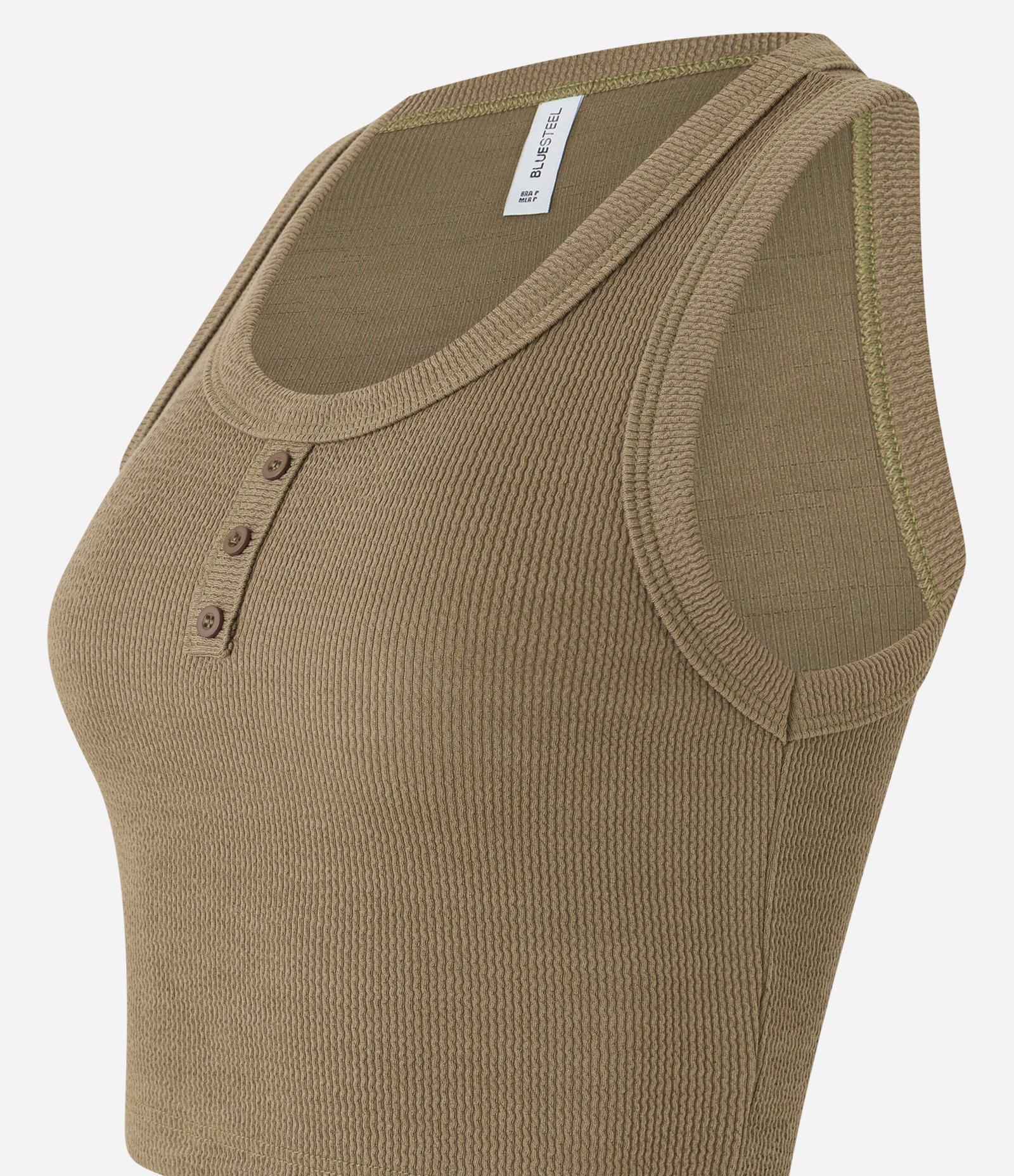 Blusa em Ribana com Botões Frontais Verde 7