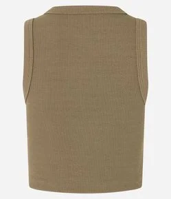 Blusa em Ribana com Botões Frontais