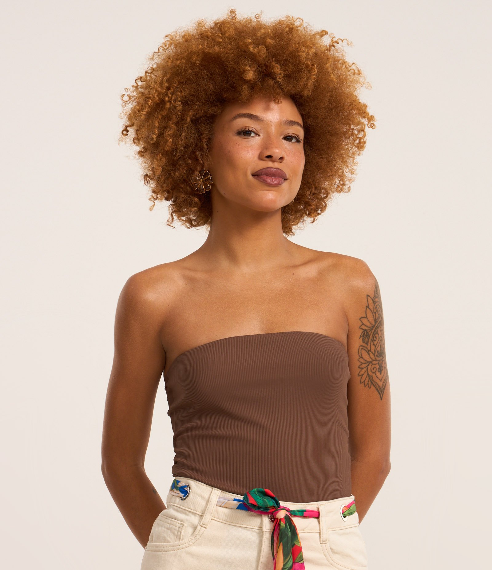 Body em Ribana Tomara que Caia Marrom 1