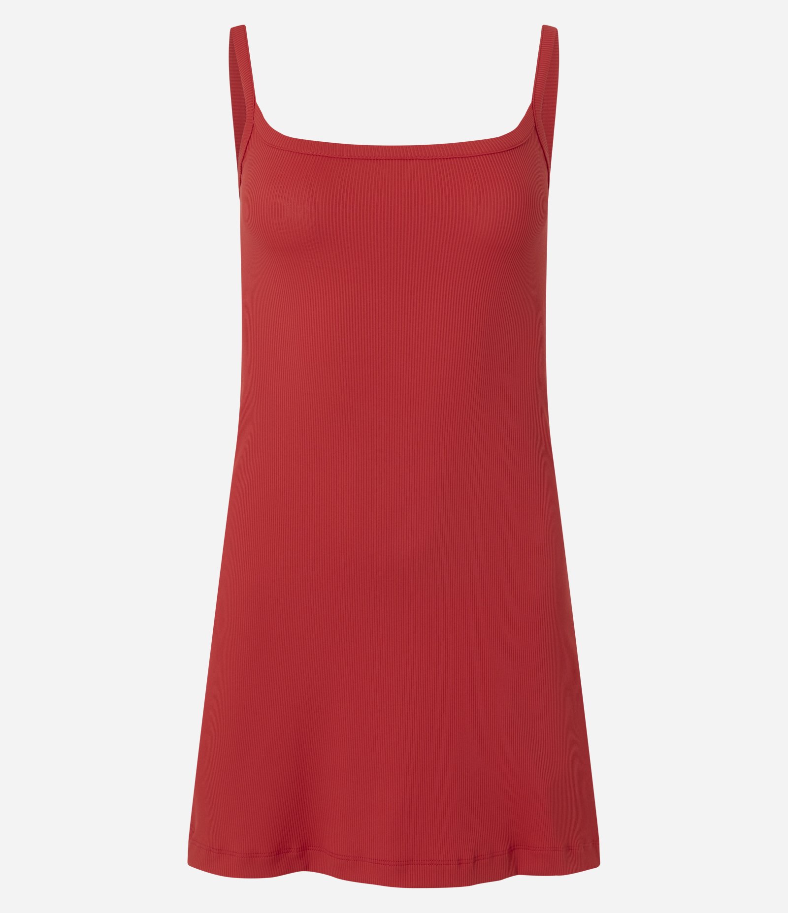 Vestido Evasê em Ribana com Alcinhas Vermelho 5