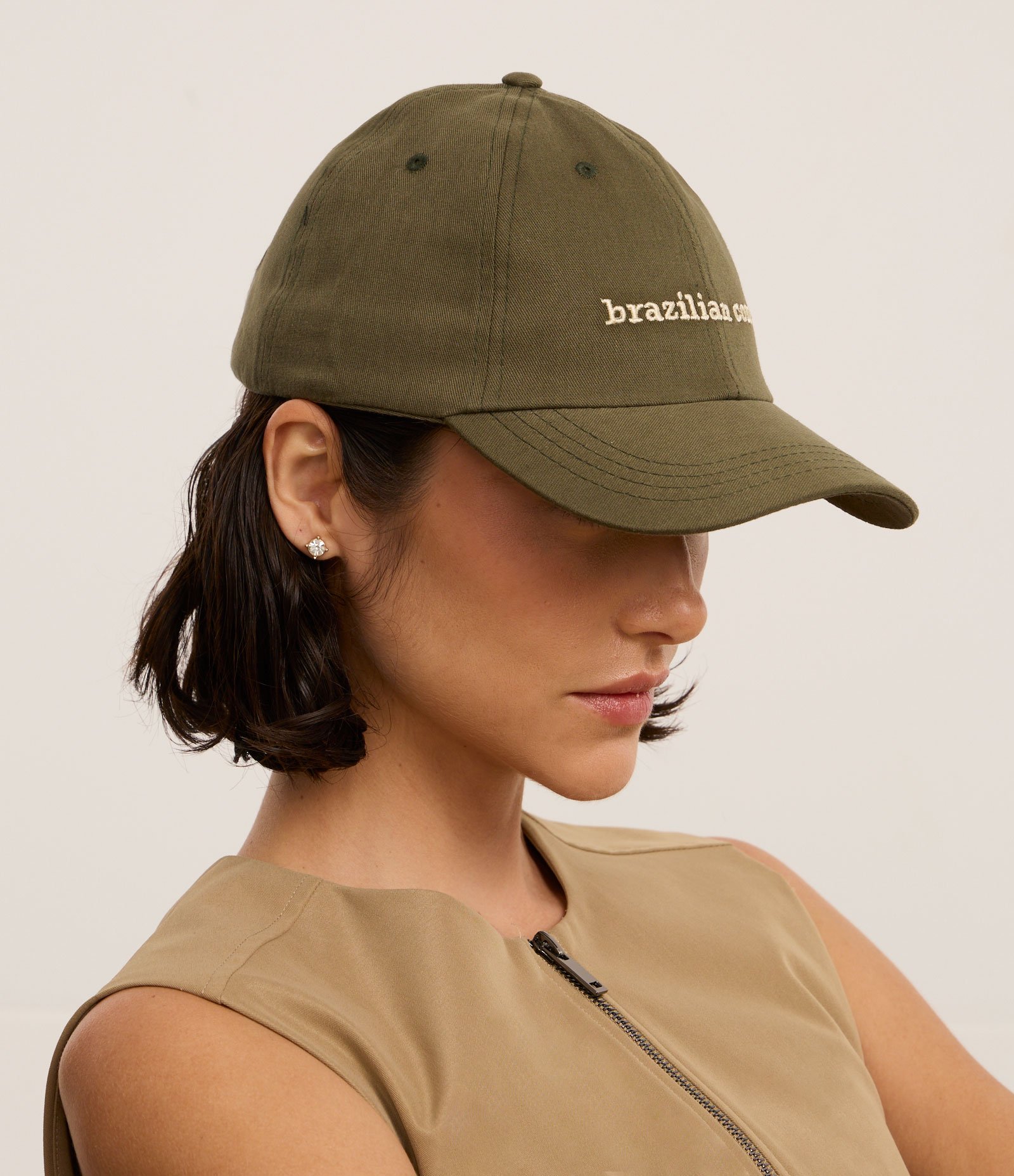 Boné Aba Curva em Sarja com Bordado Brazilian Core Verde 6
