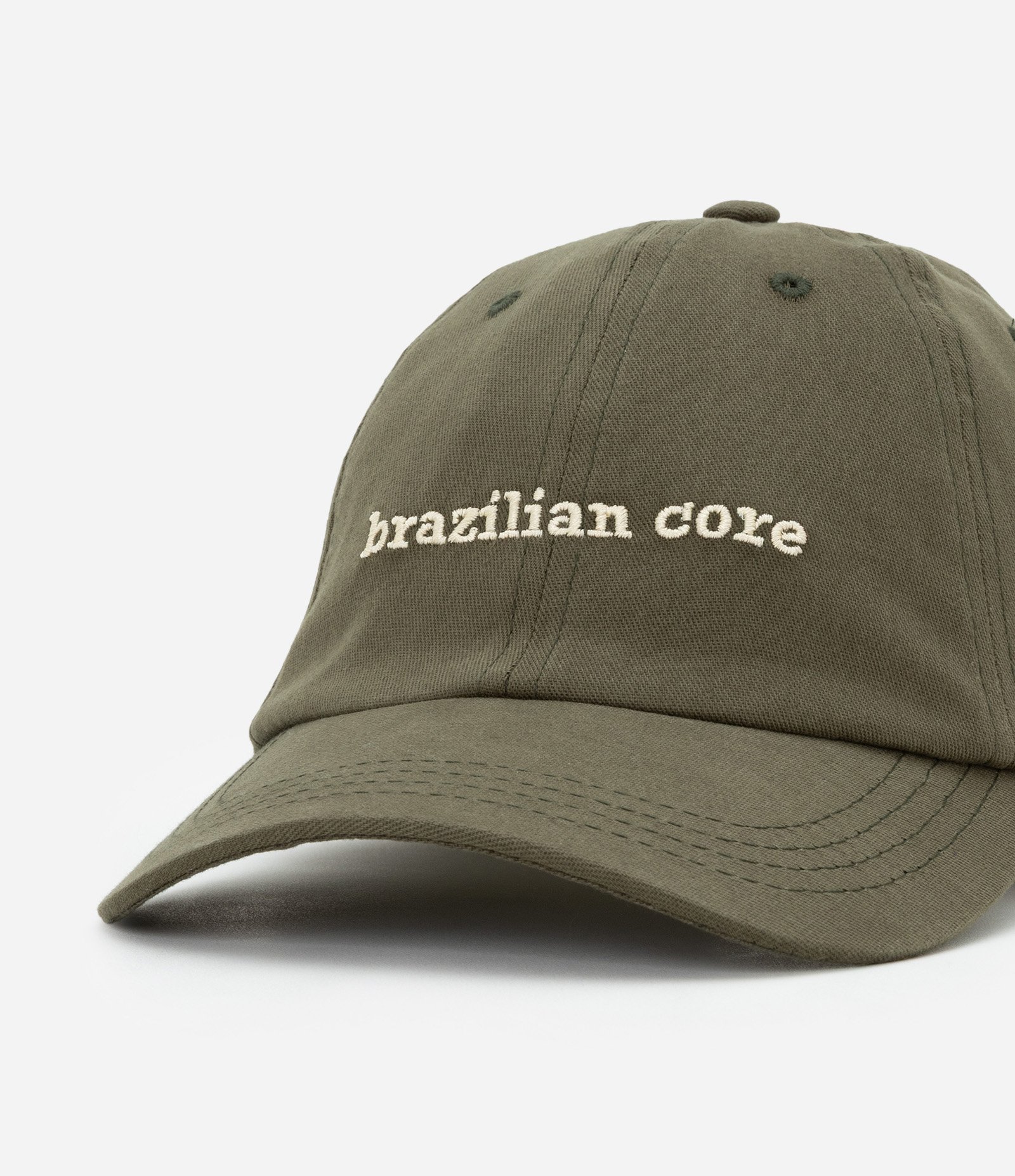 Boné Aba Curva em Sarja com Bordado Brazilian Core Verde 5